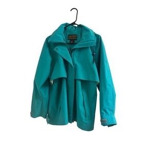 VTG Eddie Bauer Teal Turquoise Teal Rain Windbreaker Jacket Women's M